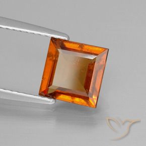 2.01 ct Orange Hessonite Garnet Stone, Natural Hessonite Garnet in Square Facet Shape for Sale