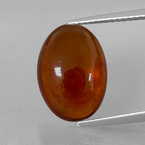 8.14 ct Orange Hessonite Garnet Gemstone, Hessonite Garnet Gem in Oval Cabochon Shape for Sale.