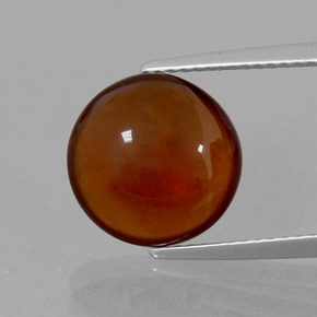 5.68 ct Orange Hessonite Garnet Gemstone, Hessonite Garnet Gem in Round Cabochon Shape for Sale.