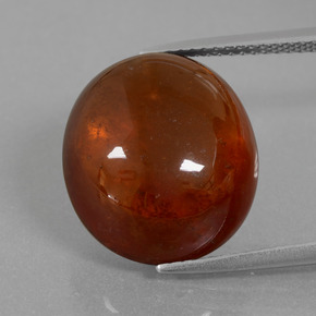 18.74 ct Orange Hessonite Garnet Gemstone, Hessonite Garnet Gem in Oval Cabochon Shape for Sale.