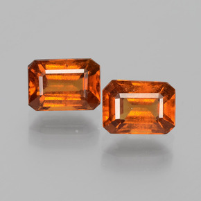 Deep Orange Hessonite Garnet Gem - 1.2ct Octagon Facet (ID: 393728)
