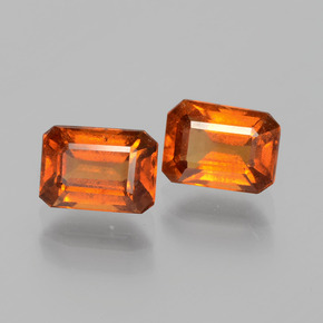 2.46 ctw Orange Hessonite Garnet Stones, Natural Hessonite Garnet in Octagon Facet Shape for Sale
