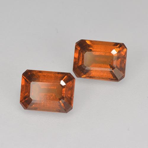 2.17 ctw Orange Hessonite Garnet Stones, Natural Hessonite Garnet in Octagon Facet Shape for Sale