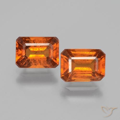 2.36 ct Orange Hessonite Garnet, 6.7 x 4.8 mm Octagon Cut From Sri Lanka, Photo A