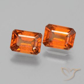 2.36 ctw Orange Hessonite Garnet Stones, Natural Hessonite Garnet in Octagon Facet Shape for Sale