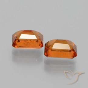 Hessonite Garnet Gemstones in 6.7 x 4.8 mm Size for Sale, Hessonite Garnet Stones in Deep Orange Color