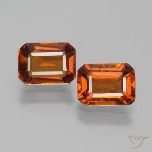 2.38 ct Orange Hessonite Garnet, 6.9 x 5 mm Octagon Cut From Sri Lanka, Photo A