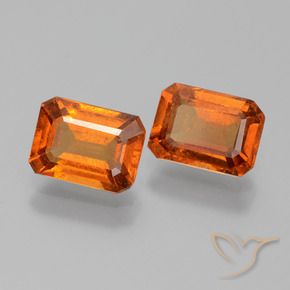 2.24 ctw Orange Hessonite Garnet Stones, Natural Hessonite Garnet in Octagon Facet Shape for Sale