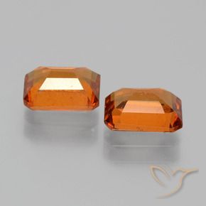 Hessonite Garnet Gemstones in 7 x 5 mm (calibrated) Size for Sale, Hessonite Garnet Stones in Medium Orange Color