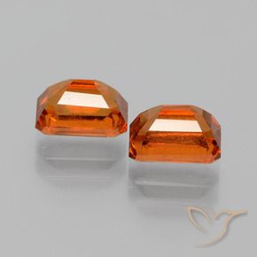 Hessonite Garnet Gemstones in 7 x 5 mm (calibrated) Size for Sale, Hessonite Garnet Stones in Amber Orange Color