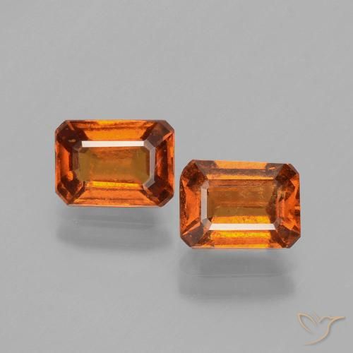 2.57 ct Orange Hessonite Garnet, 6.9 x 5.1 mm Octagon Cut From Sri Lanka, Photo A