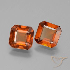 2.98 ctw Orange Hessonite Garnet Stones, Natural Hessonite Garnet in Octagon Facet Shape for Sale