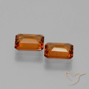 Hessonite Garnet Gemstones in 7 x 5 mm (calibrated) Size for Sale, Hessonite Garnet Stones in Amber Orange Color