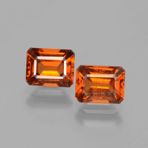 Medium Orange Hessonite Garnet Gem - 1.3ct Octagon Facet (ID: 393982)