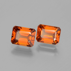 2.63 ctw Orange Hessonite Garnet Stones, Natural Hessonite Garnet in Octagon Facet Shape for Sale