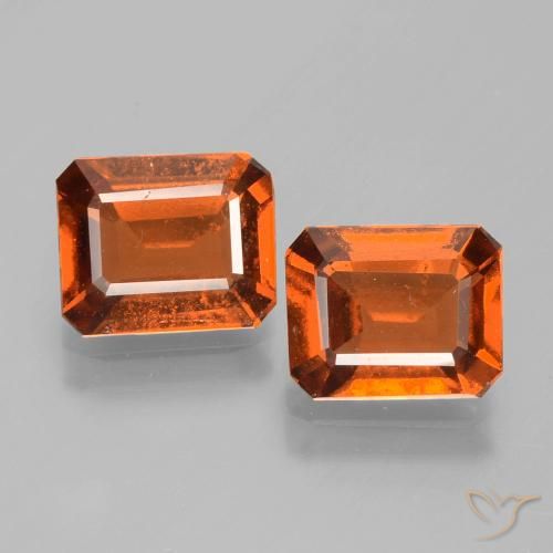 3.28 ct Orange Hessonite Garnet, 7.9 x 6 mm Octagon Cut From Sri Lanka, Photo A