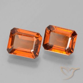 3.28 ctw Orange Hessonite Garnet Stones, Natural Hessonite Garnet in Octagon Facet Shape for Sale