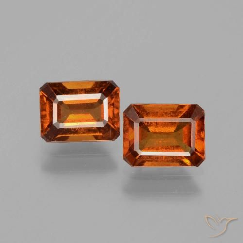 2.25ctw Natural Medium Orange Hessonite Garnet, Emerald Cut, VS