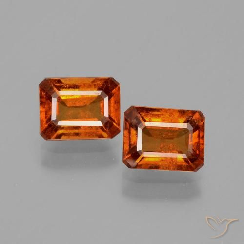 2.22ctw Natural Amber Orange Hessonite Garnet, Emerald Cut, VS-SI