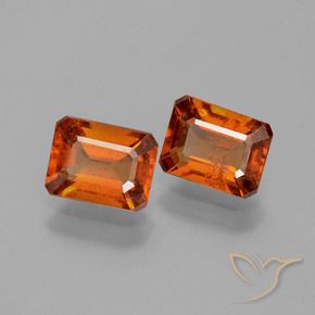 2.22 ctw Orange Hessonite Garnet Stones, Natural Hessonite Garnet in Octagon Facet Shape for Sale