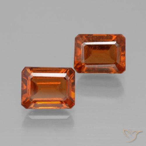 2.92 ct Orange Hessonite Garnet, 7 x 5.3 mm Octagon Cut From Madagascar, Photo A