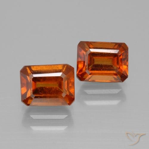 2.92ctw Natural Medium Orange Hessonite Garnet, Emerald Cut, VS