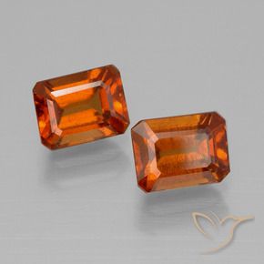 2.92 ctw Orange Hessonite Garnet Stones, Natural Hessonite Garnet in Octagon Facet Shape for Sale