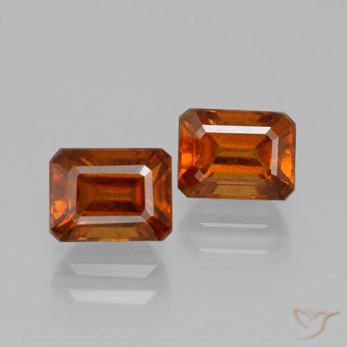 2.98 ct Orange Hessonite Garnet, 6.9 x 5 mm Octagon Cut From Madagascar, Photo A