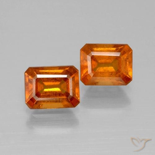 2.28ctw Natural Medium Orange Hessonite Garnet, Emerald Cut, VS