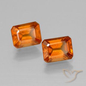 2.28 ctw Orange Hessonite Garnet Stones, Natural Hessonite Garnet in Octagon Facet Shape for Sale