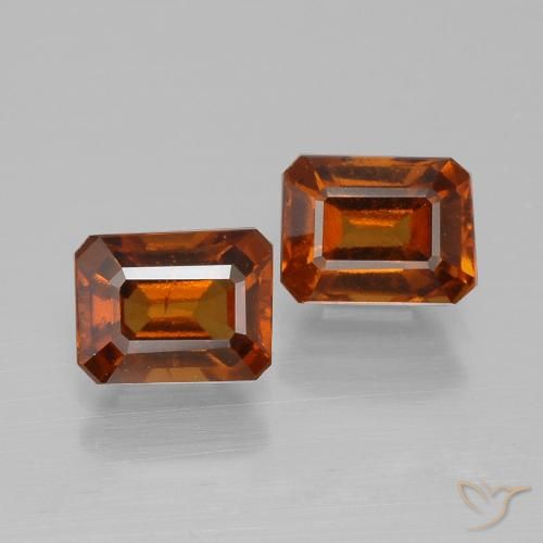 2.61ctw Natural Deep Orange Hessonite Garnet, Emerald Cut, VS