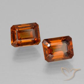 2.61 ctw Orange Hessonite Garnet Stones, Natural Hessonite Garnet in Octagon Facet Shape for Sale