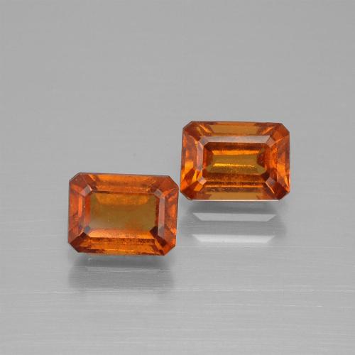 Medium-Dark Orange Hessonite Garnet Gem - 1.3ct Octagon Facet (ID: 394172)