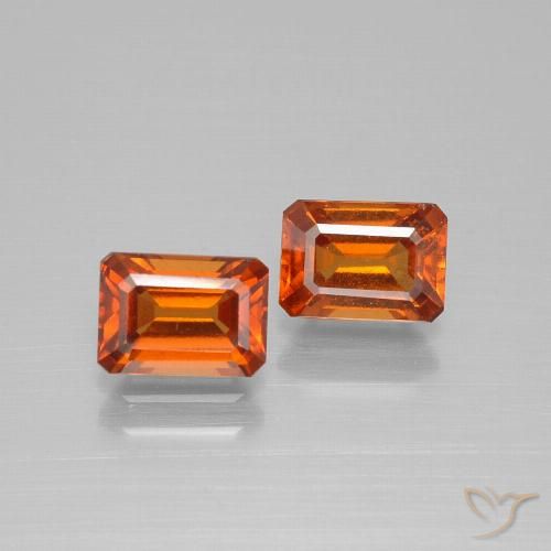 2.36 ct Orange Hessonite Garnet, 6.8 x 4.9 mm Octagon Cut From Madagascar, Photo A
