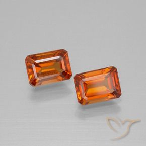 2.36 ctw Orange Hessonite Garnet Stones, Natural Hessonite Garnet in Octagon Facet Shape for Sale