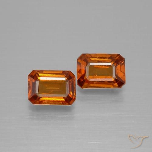 2.19 ct Orange Hessonite Garnet, 6.8 x 4.9 mm Octagon Cut From Madagascar, Photo A