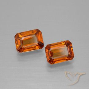 2.19 ctw Orange Hessonite Garnet Stones, Natural Hessonite Garnet in Octagon Facet Shape for Sale