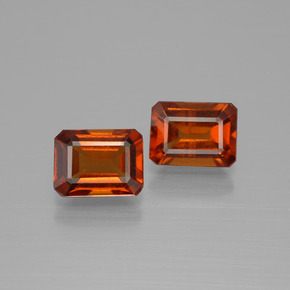 Fire Orange Hessonite Garnet Gem - 1.7ct Octagon Facet (ID: 394176)