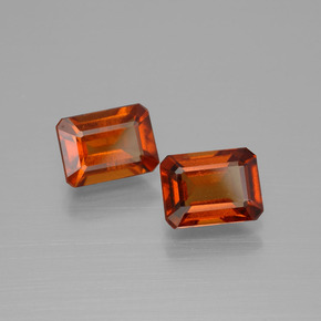 3.34 ctw Orange Hessonite Garnet Stones, Natural Hessonite Garnet in Octagon Facet Shape for Sale