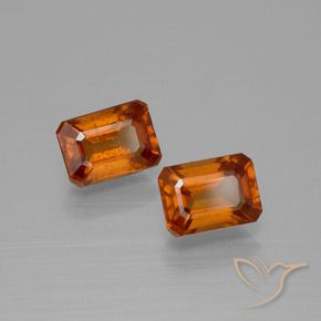 2.20 ctw Orange Hessonite Garnet Stones, Natural Hessonite Garnet in Octagon Facet Shape for Sale