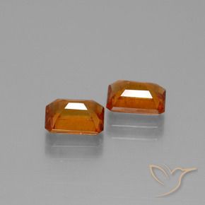 Hessonite Garnet Gemstones in 6.7 x 4.8 mm Size for Sale, Hessonite Garnet Stones in Deep Orange Color