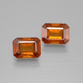 3.59 ct Orange Hessonite Garnet Gemstone, Hessonite Garnet Gem in Octagon Facet Shape for Sale.