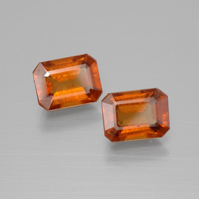 3.59 ct Orange Hessonite Garnet Stone, Natural Hessonite Garnet in Octagon Facet Shape for Sale