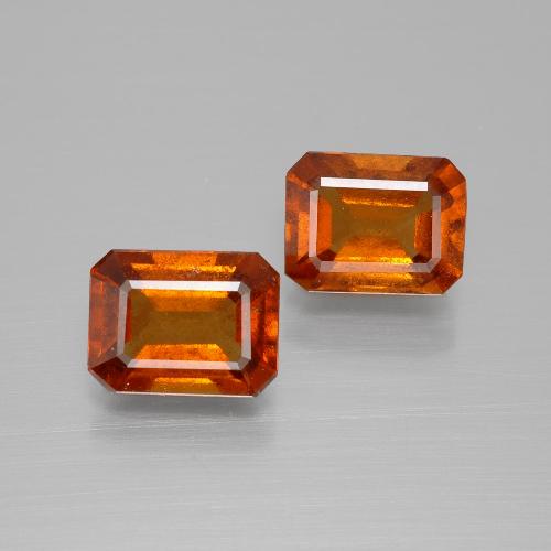 Deep Orange Hessonite Garnet Gem - 1.7ct Octagon Facet (ID: 394180)