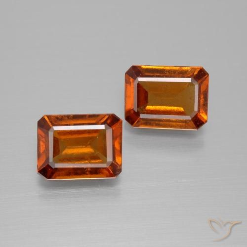 3.37 ct Orange Hessonite Garnet, 8 x 6.1 mm Octagon Cut From Madagascar, Photo A