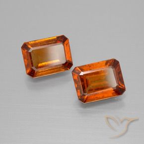 3.37 ctw Orange Hessonite Garnet Stones, Natural Hessonite Garnet in Octagon Facet Shape for Sale