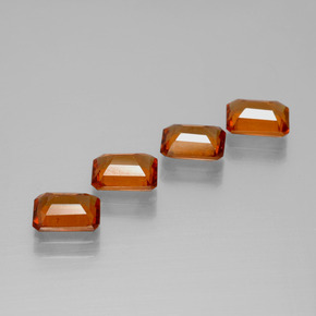 Hessonite Garnet Gemstones in 7 x 5 mm (calibrated) Size for Sale, Hessonite Garnet Stones in Medium Orange Color