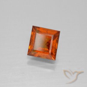1.82 ct Orange Hessonite Garnet Stone, Natural Hessonite Garnet in Square Facet Shape for Sale