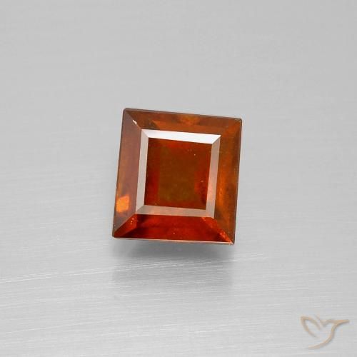 1.97ct Natural Fire Orange Hessonite Garnet, Square, VS-SI