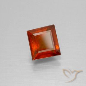 1.97 ct Orange Hessonite Garnet Stone, Natural Hessonite Garnet in Square Facet Shape for Sale